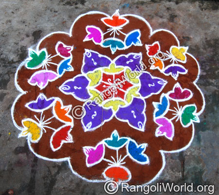 Flower bud Rangoli